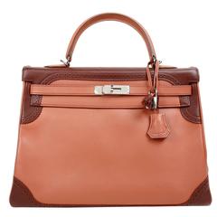 Hermès Ghillies 35 cm Kelly- Rosy and Rouge H Swift, PHW