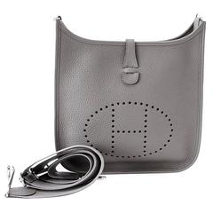 Hermes PM Etain Clemence Palladium hardware Evelyne Bag