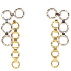 Dior Three Way Wear Chain-link Gold & Silver Earrings