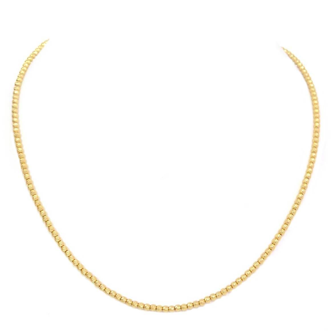 18k Faceted Beaded Gold 15.7" Necklace 