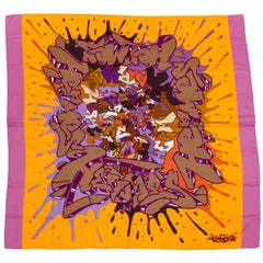Hermès Sammlerstücke Kaschmir 54"" Graffiti-Schal Schal Schal