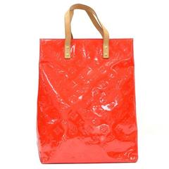 Louis Vuitton Reade MM Red Vernis Leather Hand Bag