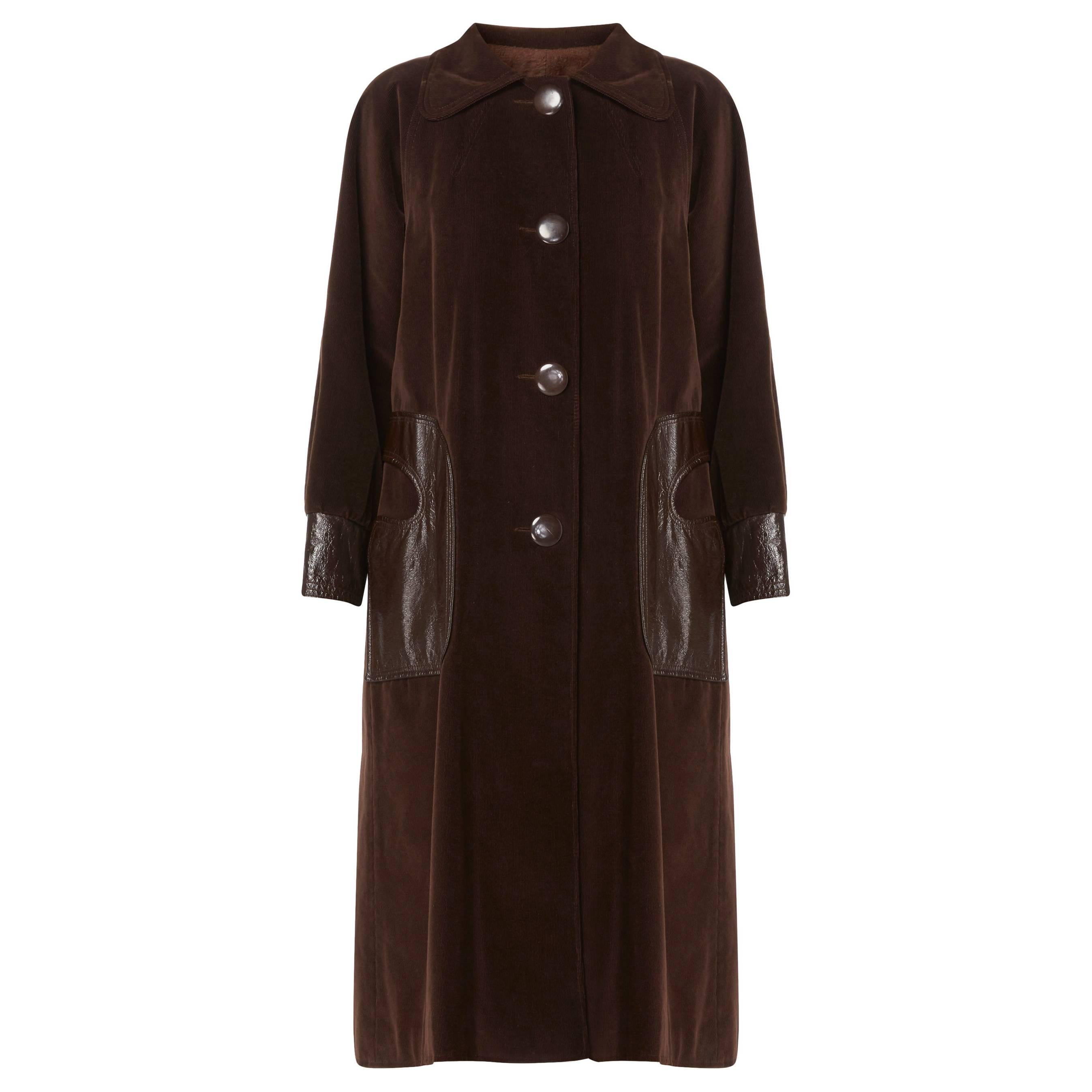 Pierre Cardin brown coat, circa 1970 For Sale