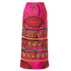 Vintage Thea Porter pink print skirt, circa 1972