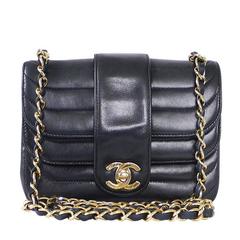 Vintage Chanel Black Lambskin Mini Classic Bag Rare 2