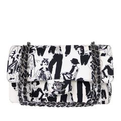 Chanel Coco Chanel Print 2.55 Double Flap Classic Rare