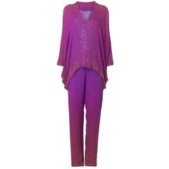 Halston purple trousers & top, circa 1975