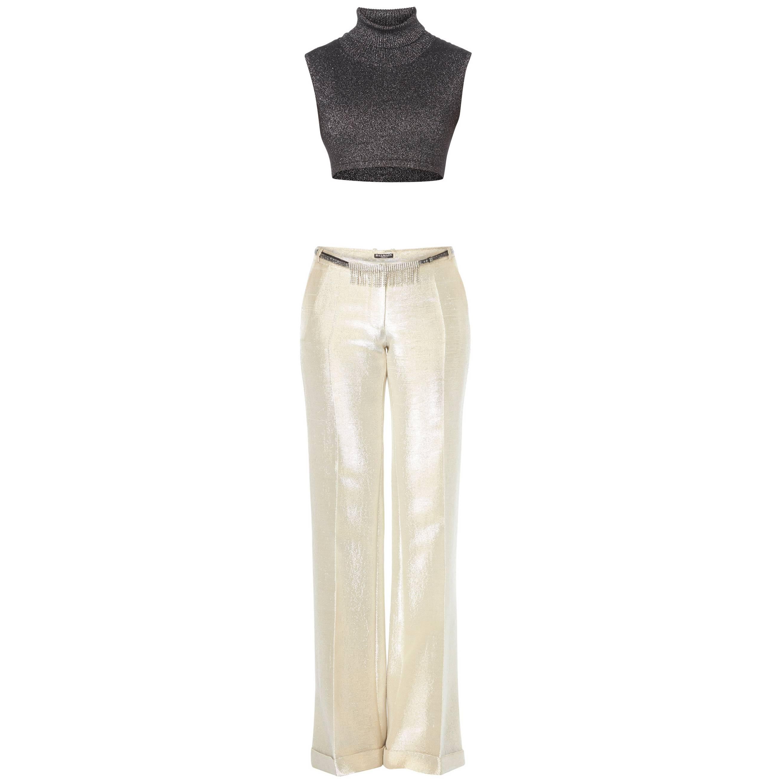 Pierre Balmain metallic trousers & top, circa 1992