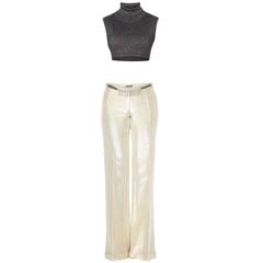 Retro Pierre Balmain metallic trousers & top, circa 1992