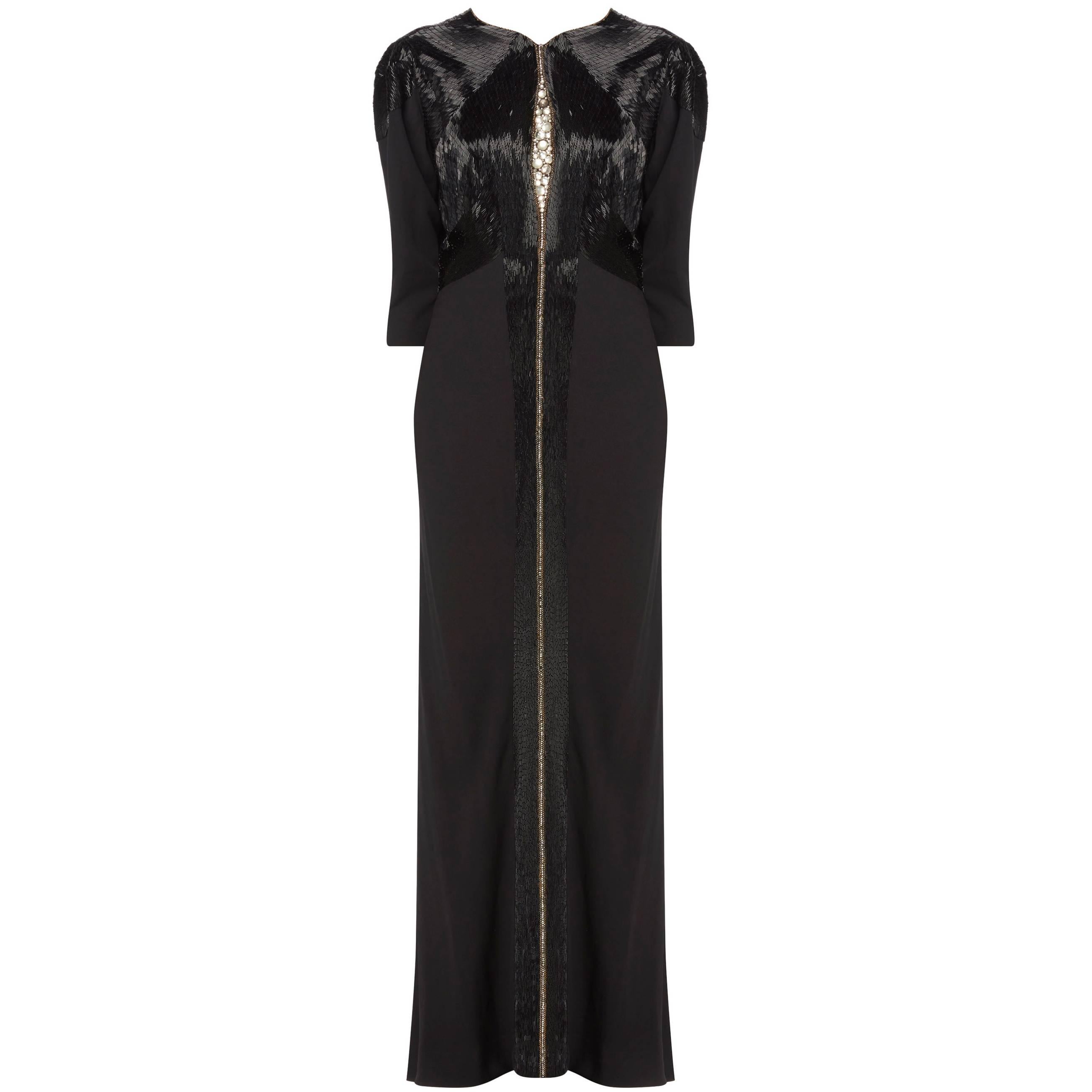 Lucien Lelong haute couture black dress, circa 1935