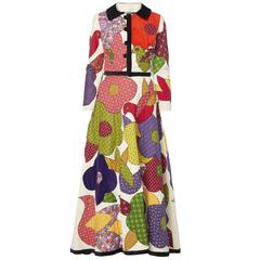Mehrfarbiger Rock und Jacke aus Blums-Vogue, um 1968