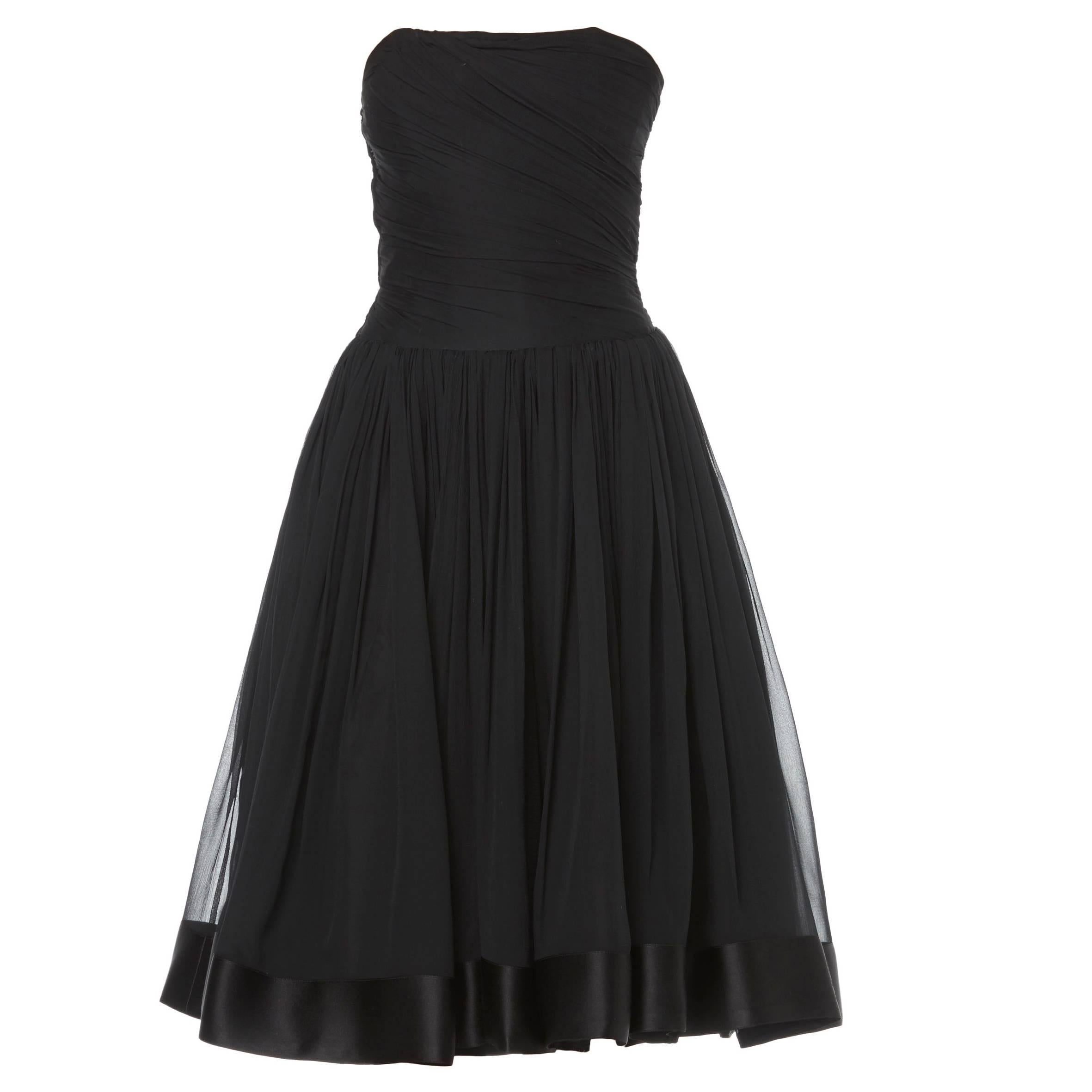 Guy Laroche haute couture black dress, circa 1961 For Sale