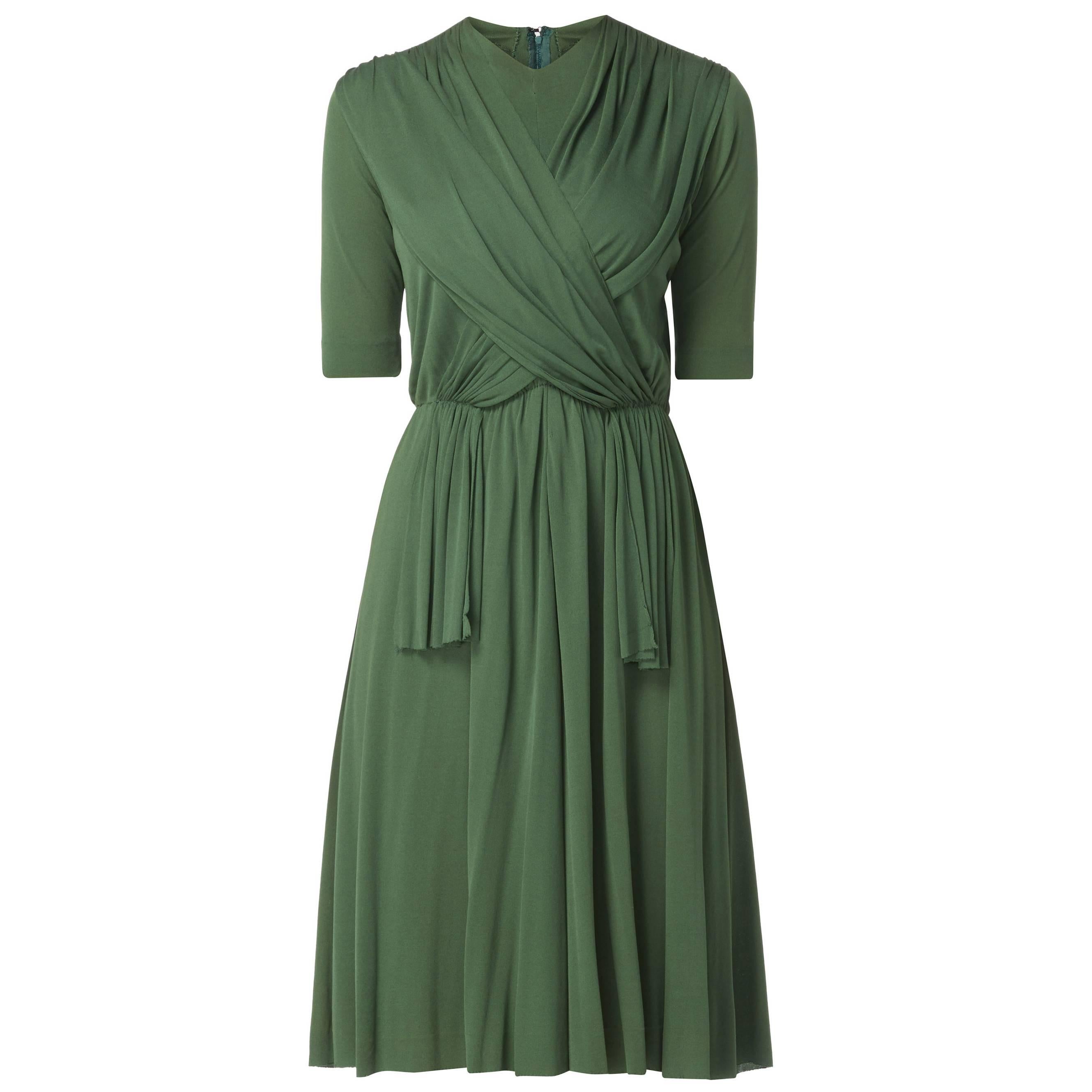 Madame Grès haute couture green dress, circa 1945