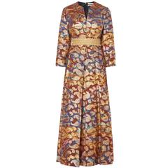 Great Unknown brown 
gold paisley dress, circa 1969