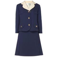 Jean Patou navy & ivory suit, circa 1965 3