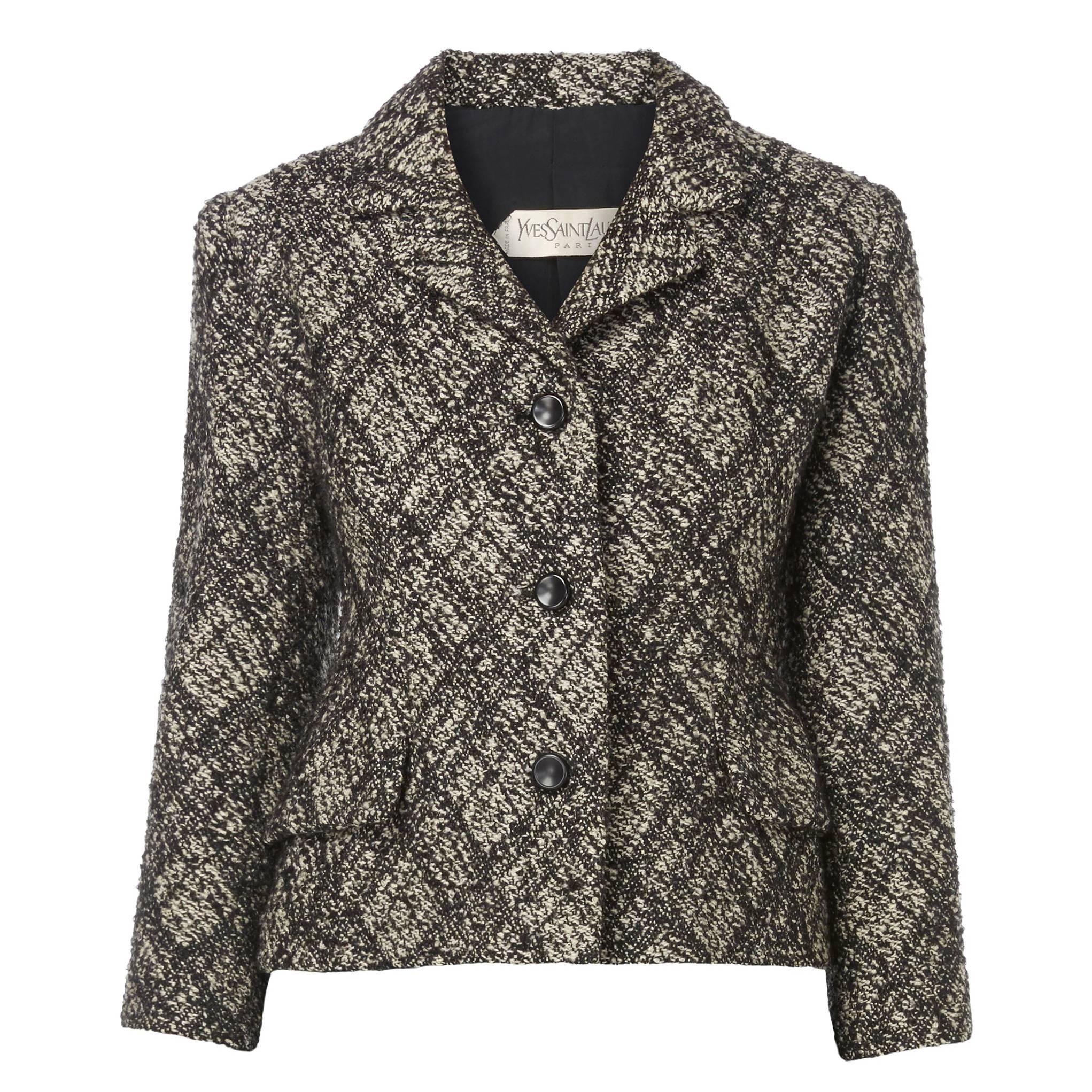 Yves Saint Laurent haute couture grey tartan jacket, circa 1964