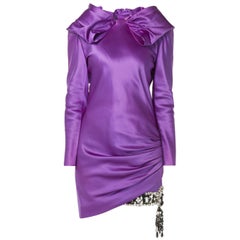 Pierre Balmain haute couture purple shorts ensemble, circa 1983 10