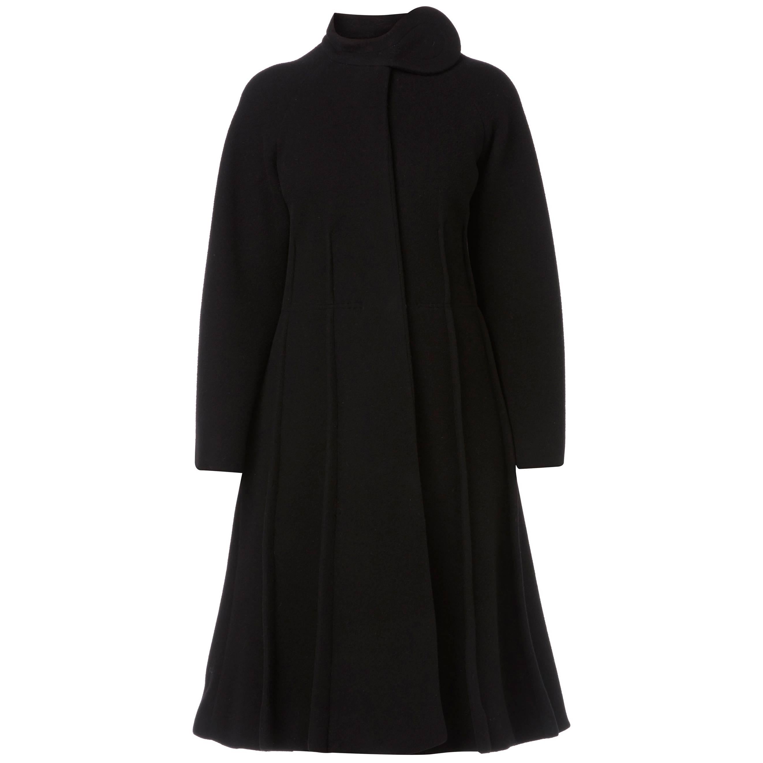 Pierre Cardin black coat, circa 1964 For Sale