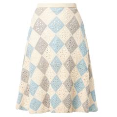 Jean Dessès blue & ivory skirt, circa 1970 6
