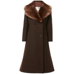 Used Hardy Amies brown coat, circa 1970