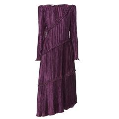 Vintage Mary McFadden purple dress, circa 1978