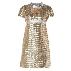 Pat Sandler gold sequin dress, circa 1967