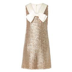 Great Unknown gold sequin dress, circa 1965