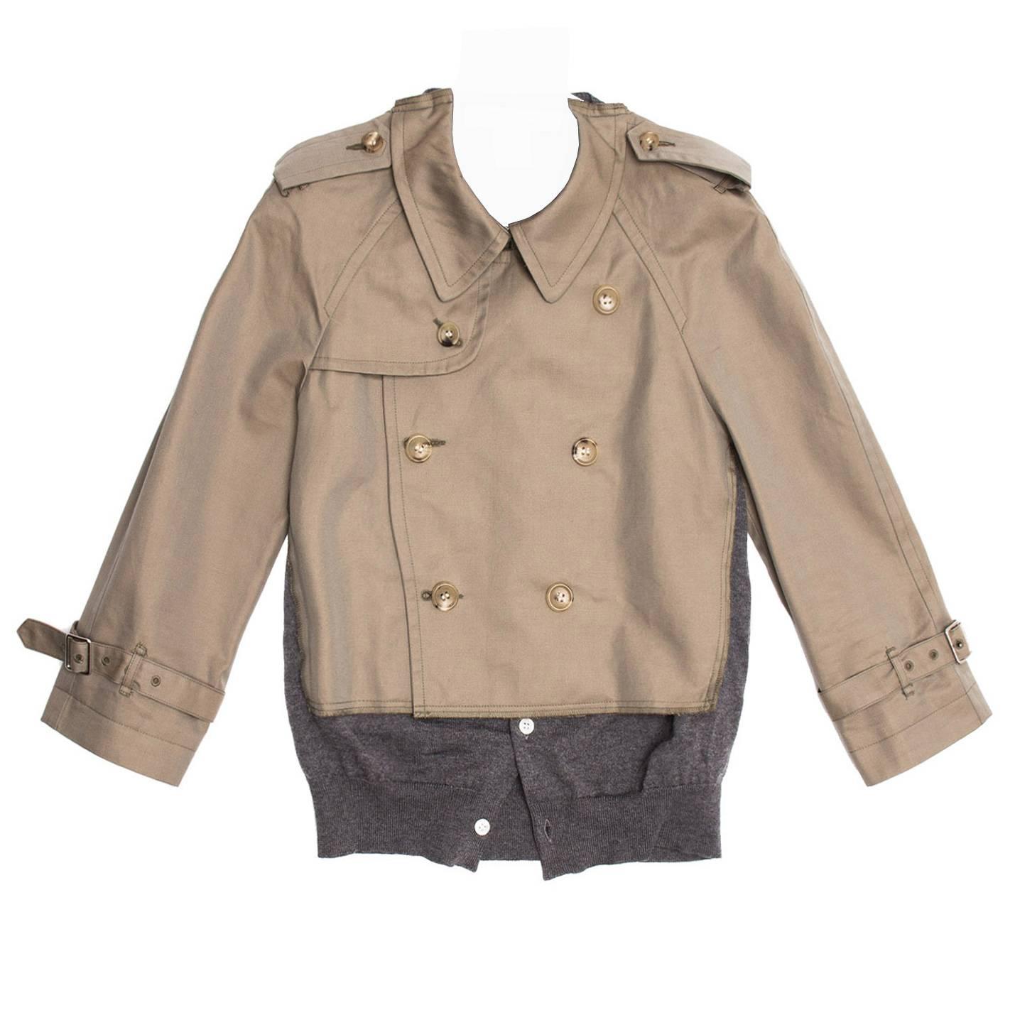 Comme des Garçons Olive & Grey Trench Style Jacket For Sale