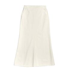 Chanel White Denim Button Back Long Skirt