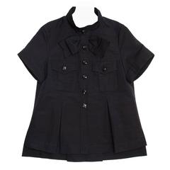 Chanel Black Cotton Top With Bow 2