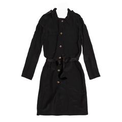 Lanvin Black Silk Shirt Dress