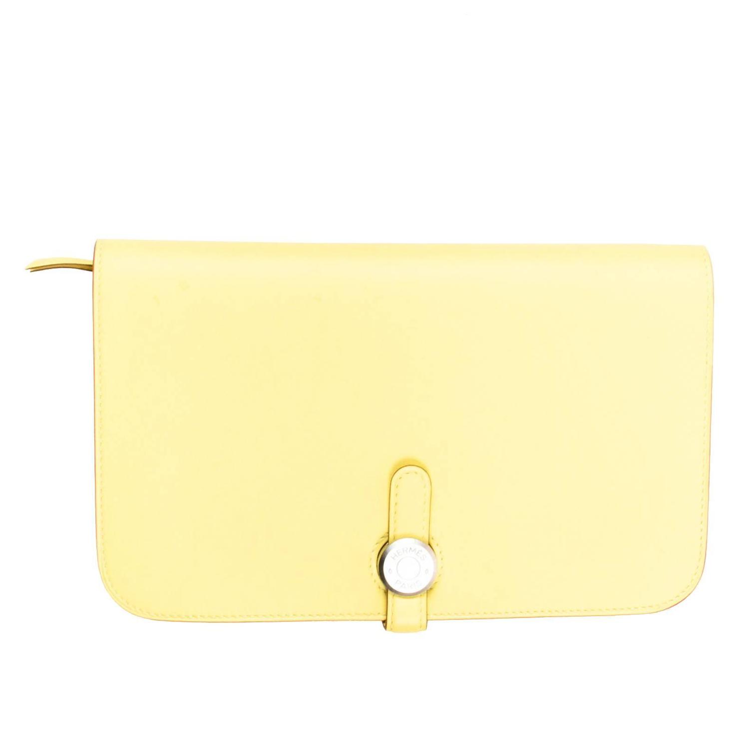 silver plum handbags - Hermes Pale 'Soufre' Yellow Swift Leather Palladium Hardware ...
