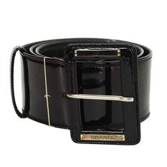 Chanel Black Patent Extra Wide Belt sz 85