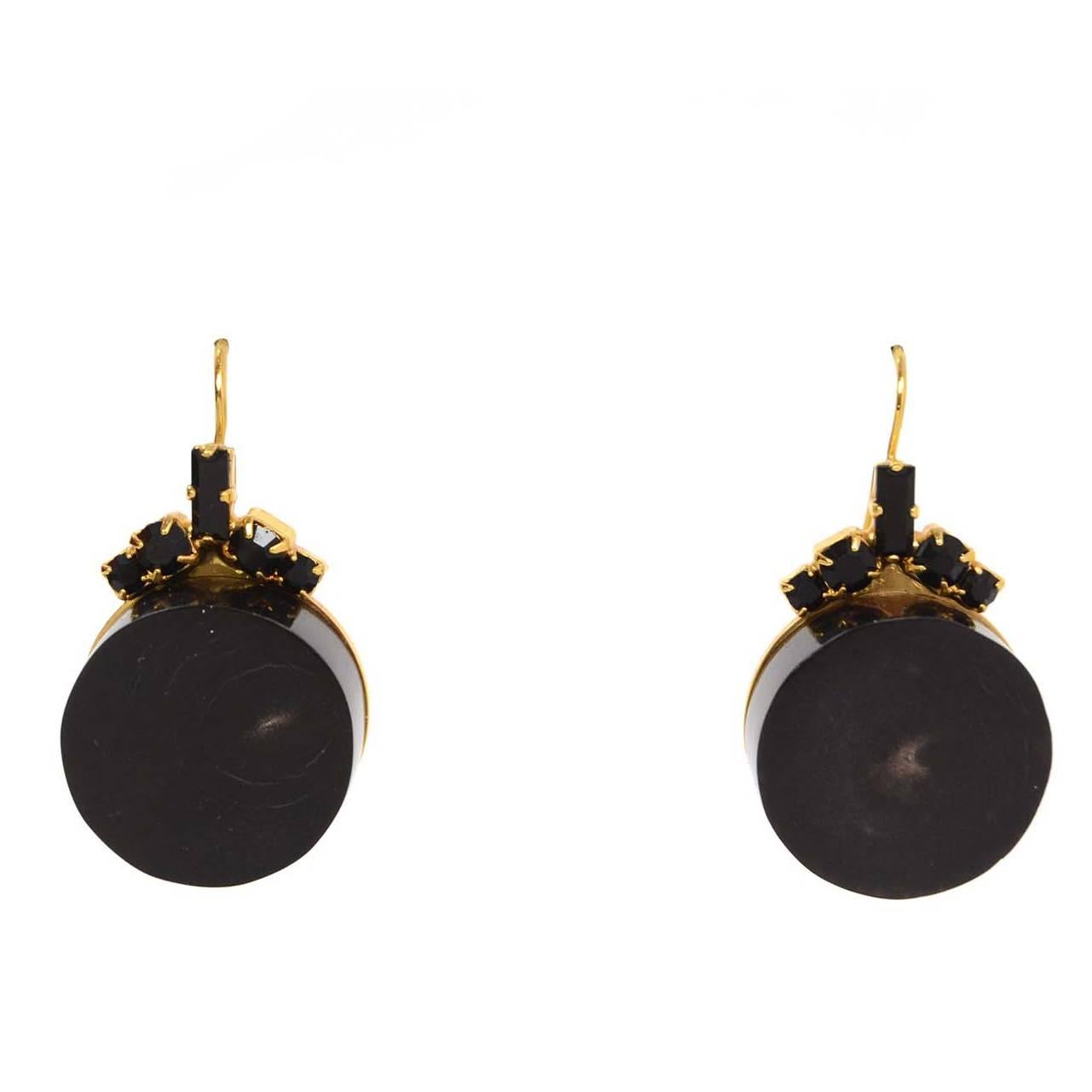Marni Black & Gold Drop Earrings