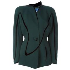 1980s Iconic Thierry Mugler Green Jacket 11
