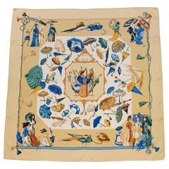 1998 Hermes Silk Scarf "Ombrelles et Parapluies