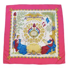 1989 Hermes "1789-Liberte, Egalite, Fraterinte" Silk Scarf