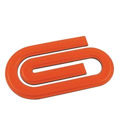 Hermes Orange Leather Paper Clip