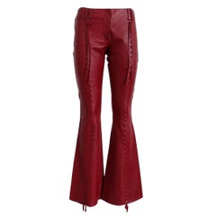 Dolce & Gabbana Cherry Leather Pants