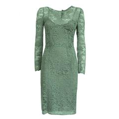 Dolce & Gabbana Green Aquamarine Lace Dress IT40