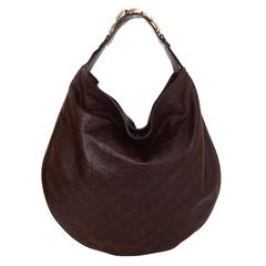 Gucci Brown Monogram Leather Hobo Bag GHW