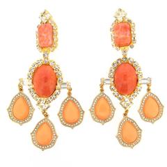 Larry Vrba Coral Statement Earrings