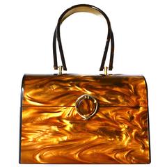 Vintage Wilardy Lucite Carmel Swirl Handbag