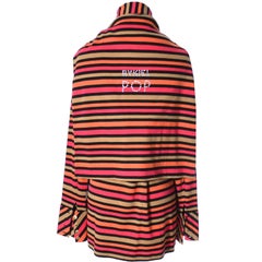 Top e 1/2 maglione vintage in cotone a righe Sonia Rykiel Pop con strass