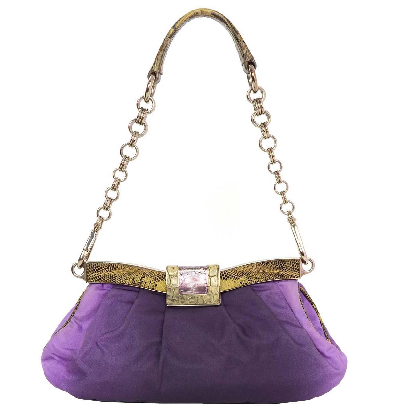 Prada Purple Ombre Satin Evening Bag SHW at 1stdibs