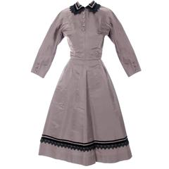 Rare Style Harvey Berin Karen Stark Vintage Dress 1950s Lace Trim 4 3