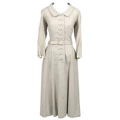 Harvey Berin Karen Stark Ecru Vintage Dress Documented in Harpers Bazaar 1950s 3