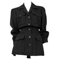 Vintage Yves Saint Laurent Black Safari Jacket 