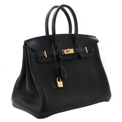 Hermès 35 cm Birkin Bag in BLACK Togo Leather with Gold