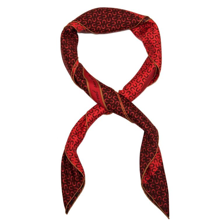 Hermes "A Cheval Sur Mon Carre" Silk Twill Scarf 90cm For Sale
